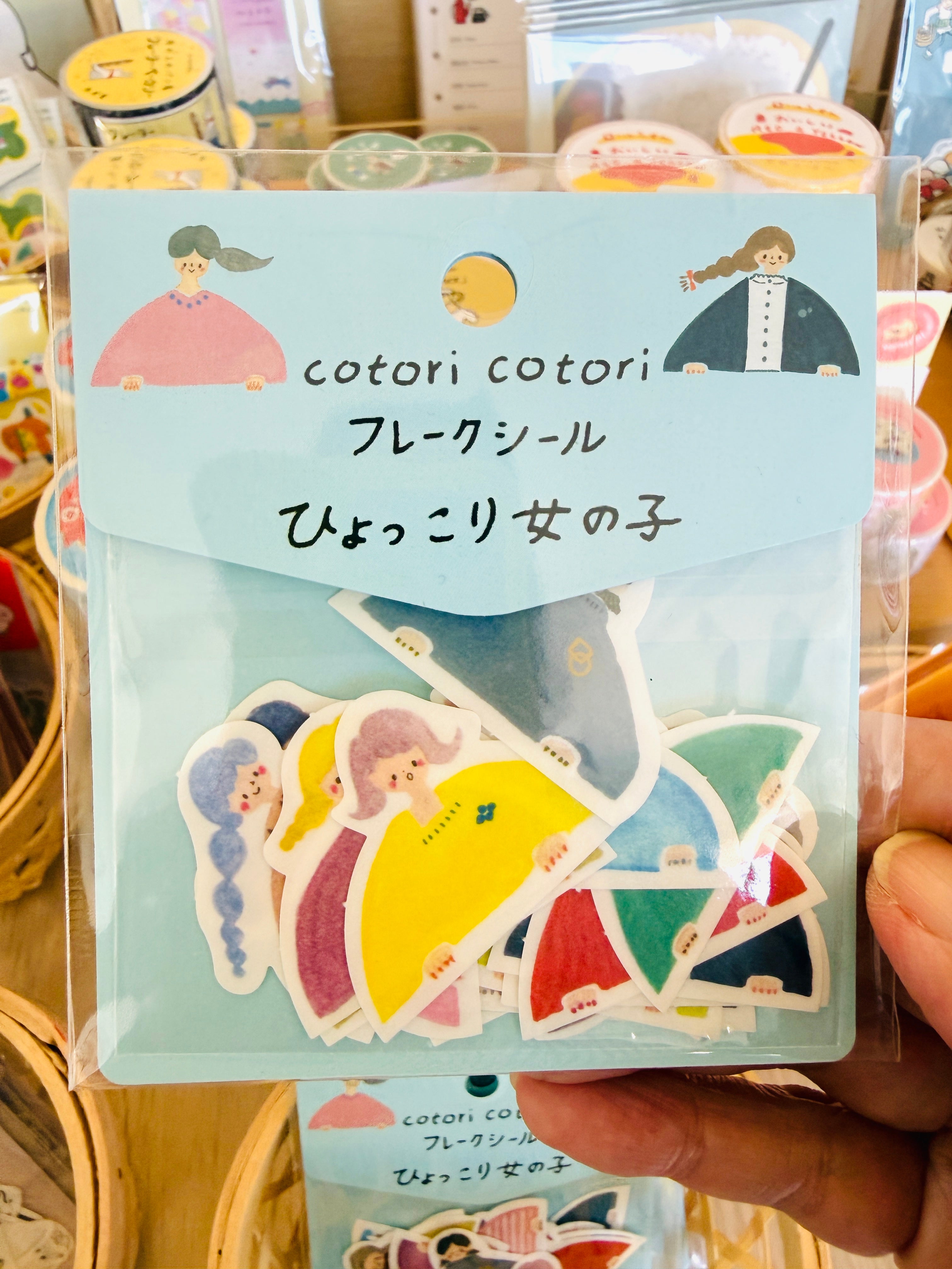 [Tegamisha] cotori cotori · Peek-a-boo Girl Flake Stickers