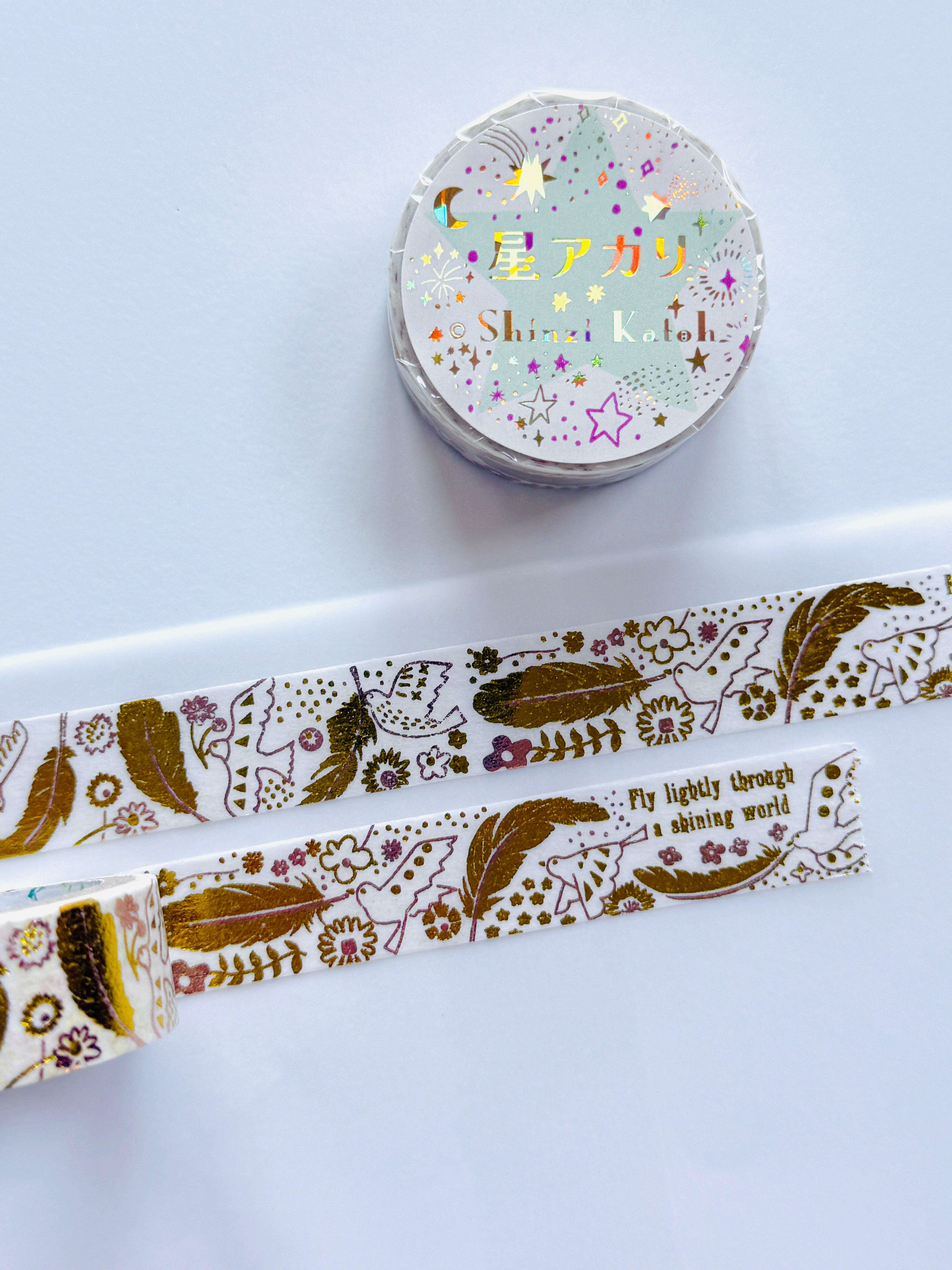 [SEAL-DO] Shinzi Katoh x HOSHI AKARI · Golden Feather washi tape