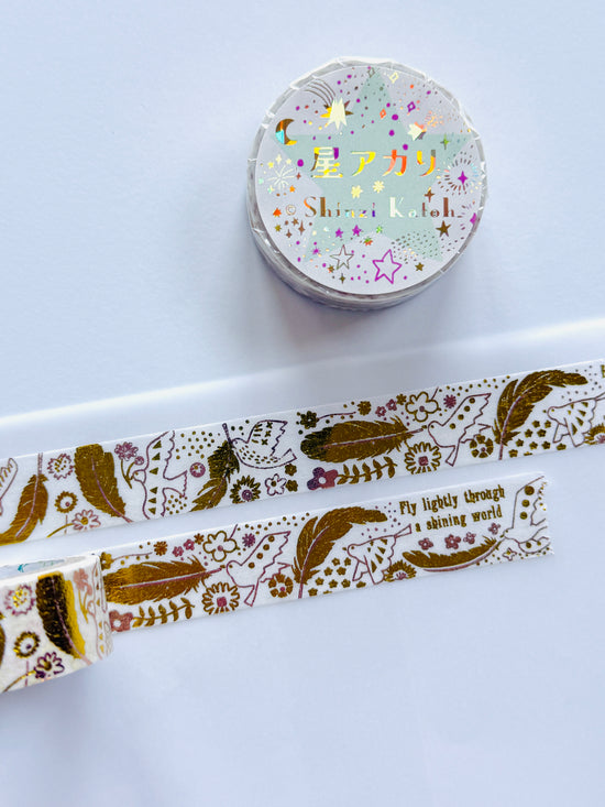 [SEAL-DO] Shinzi Katoh x HOSHI AKARI · Golden Feather washi tape