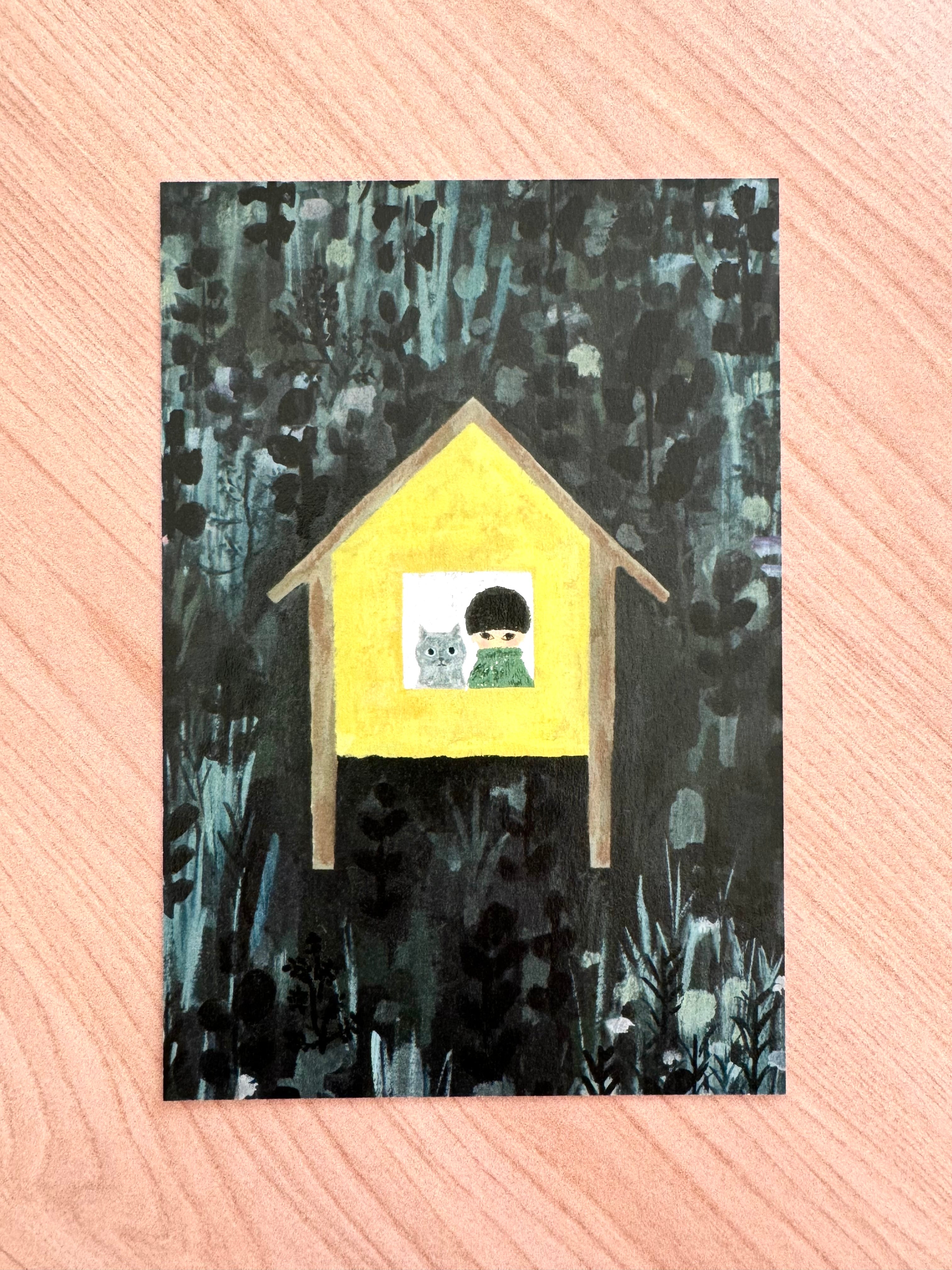 [4legs] Me, Waiting postcard