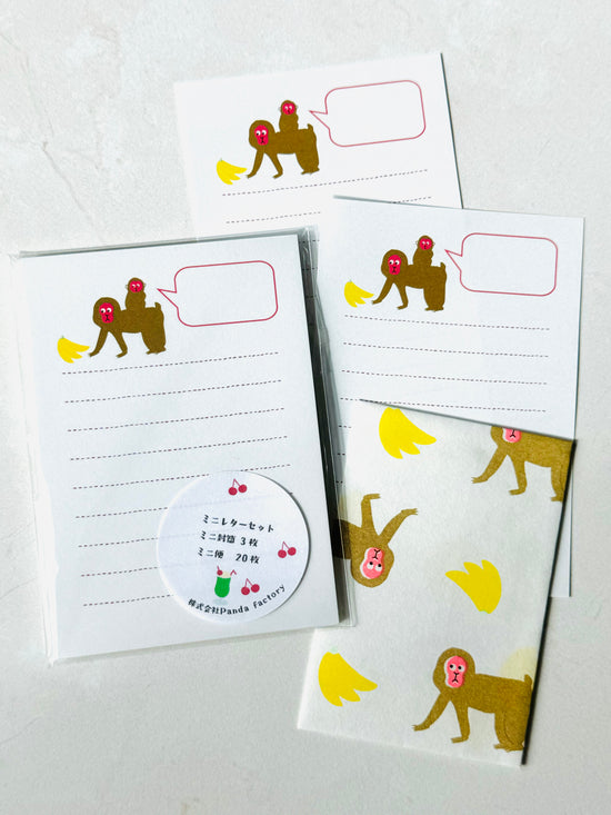 [Panda factory] Snow Monkey & Banana mini letter set