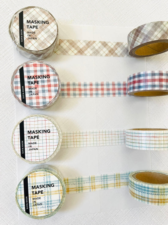 [MIND WAVE] Check & Gingham washi tape