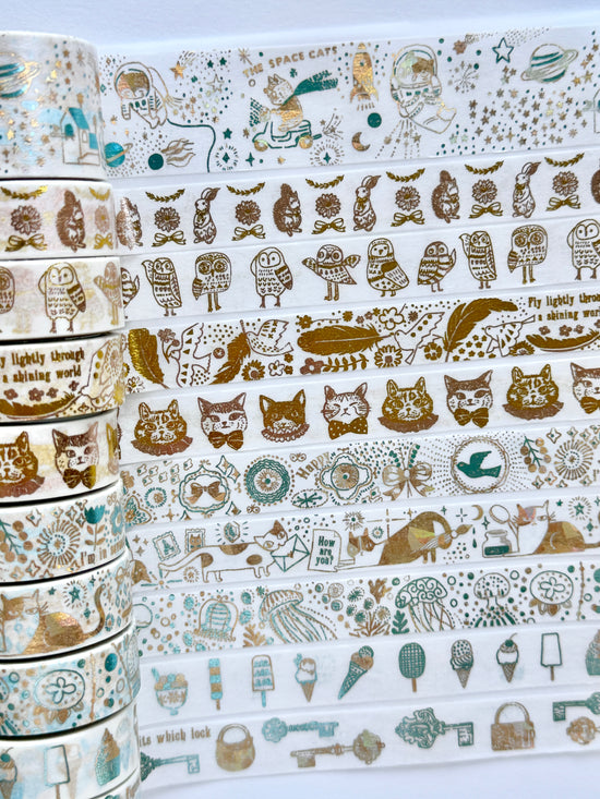 [SEAL-DO] Shinzi Katoh x HOSHI AKARI · Golden Feather washi tape