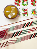 [mt] Merry Christmas Color Stripe slim washi tape