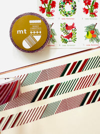 [mt] Merry Christmas Color Stripe slim washi tape