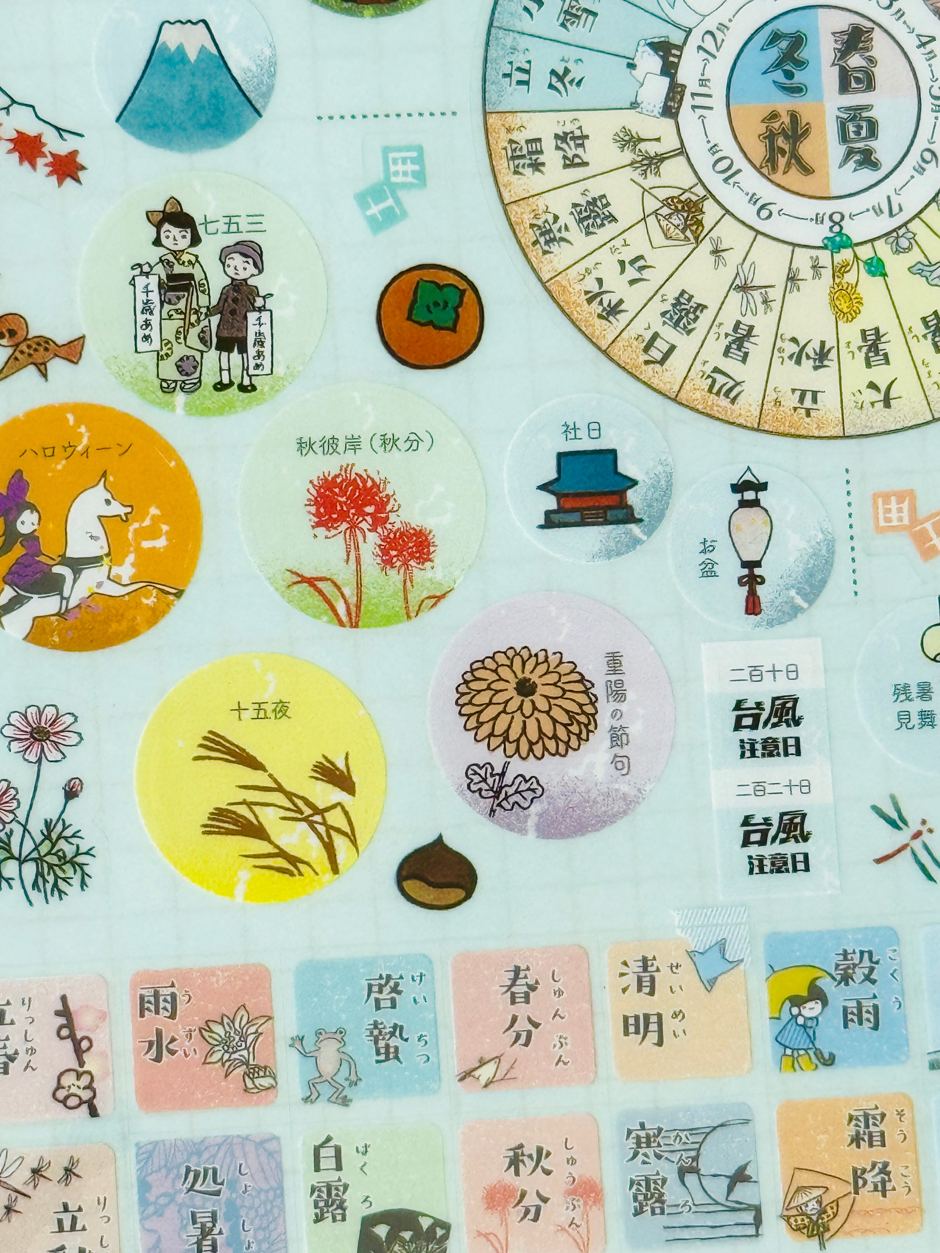 [Nobarasha] Calendar Year - Japanese holidays & festivals clear sticker sheet