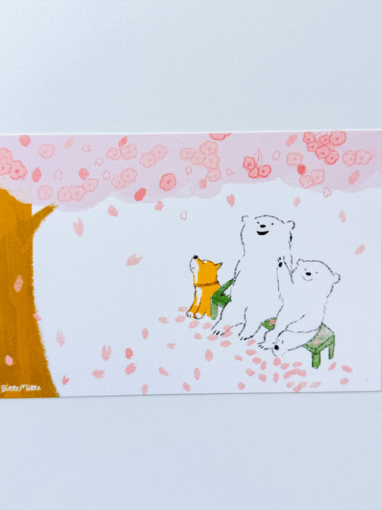 [Active] Sakura from the Bench x Momoro postcard (spring limited • no restock)