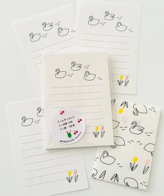 [panda factory] Classic Swan mini letter set