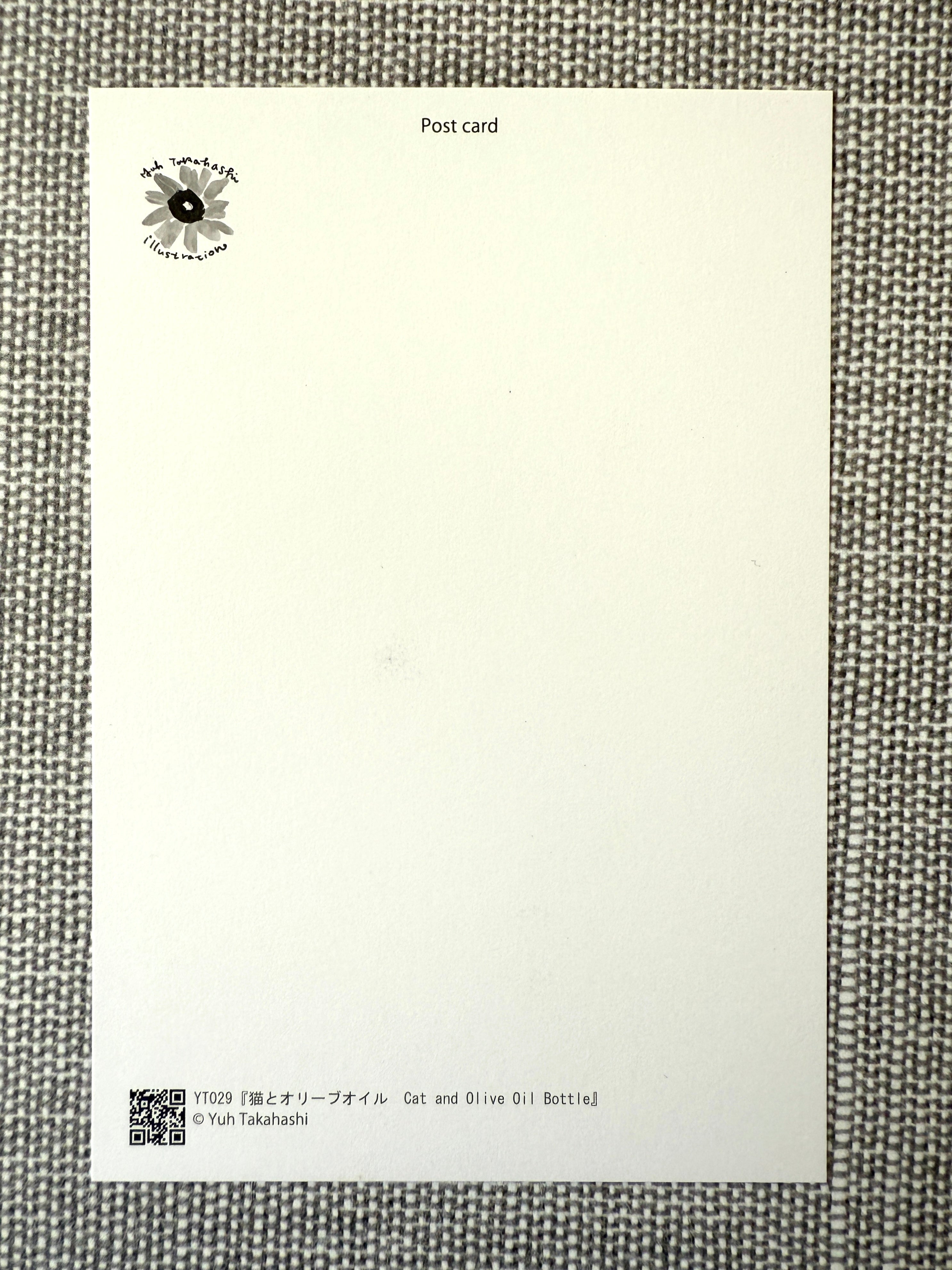 [Yuh Takahashi] Cat and Olive Oil Bottle postcard