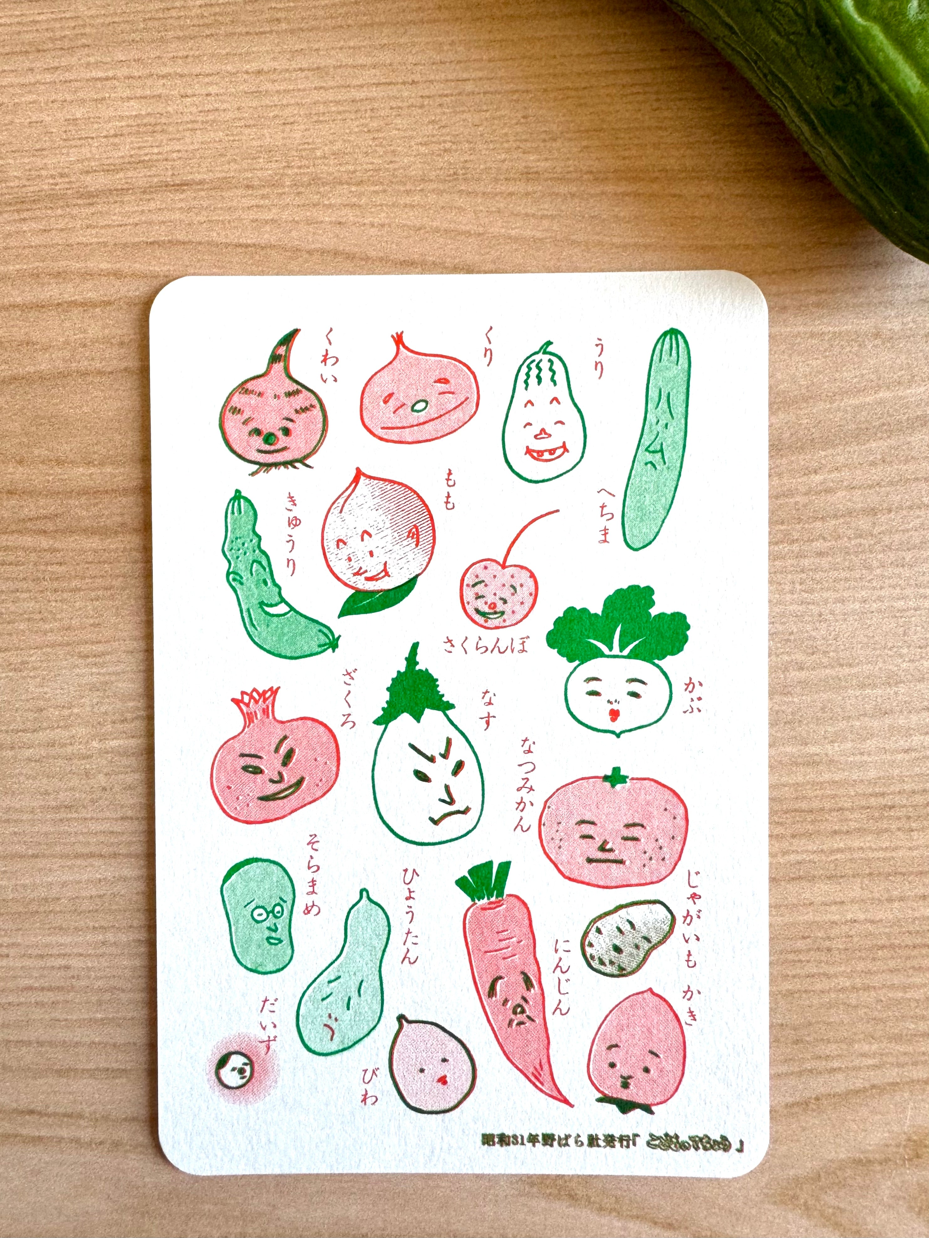 [Nobarasha] Vegetable Faces postcard