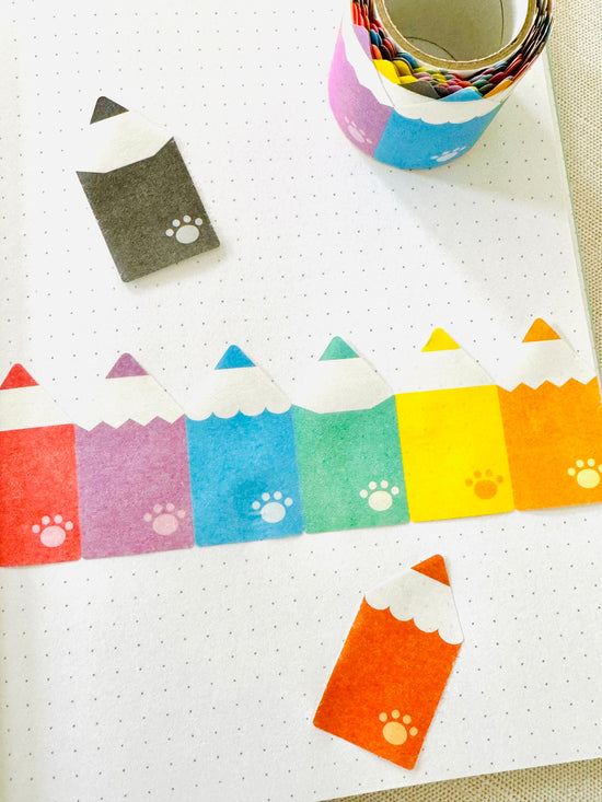 [Round Top] Colored Pencils Water Activated tape
