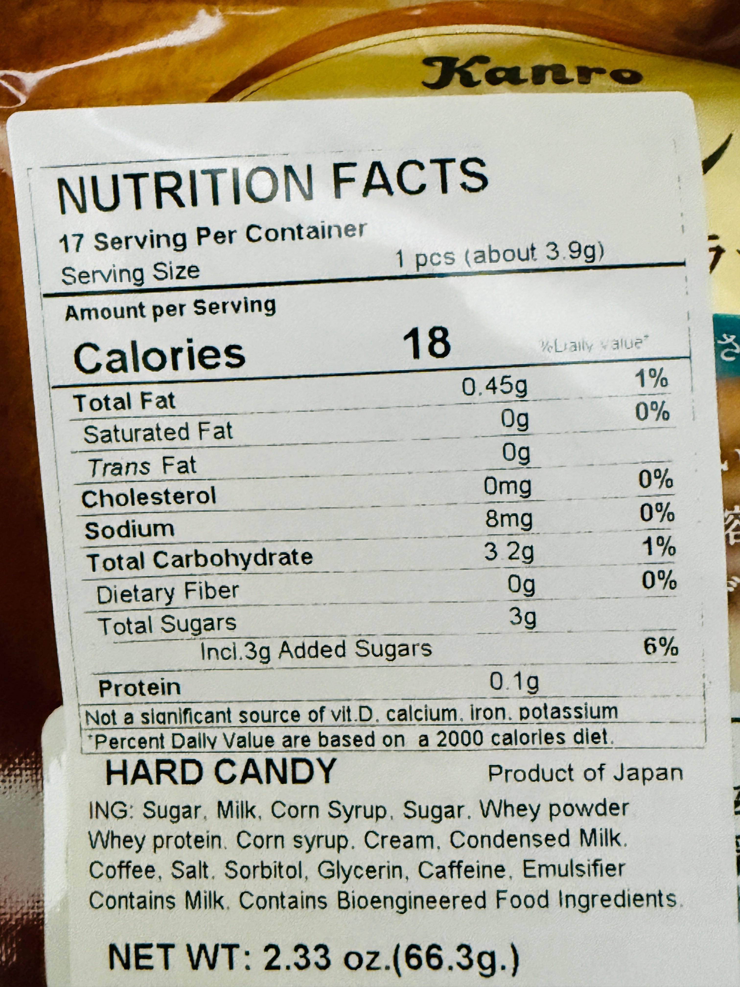 [Kanro] Cafe Latte Coffee Milk hard candy