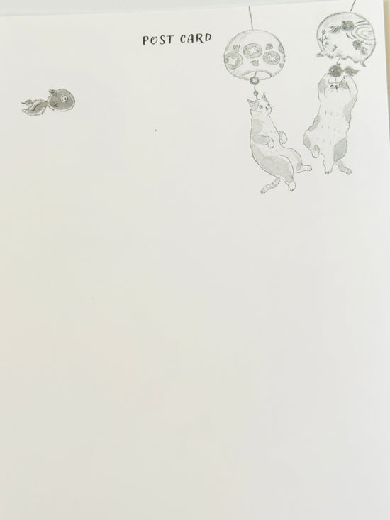 [tocorocomugi] Summer Wind Chimes Nyanko postcard