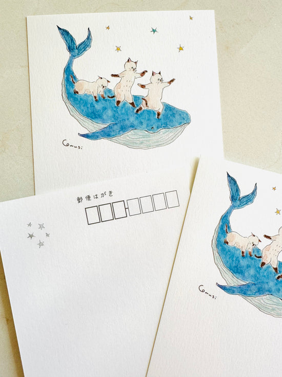 [tocorocomugi] Whale’s Gratitude postcards · set of 3