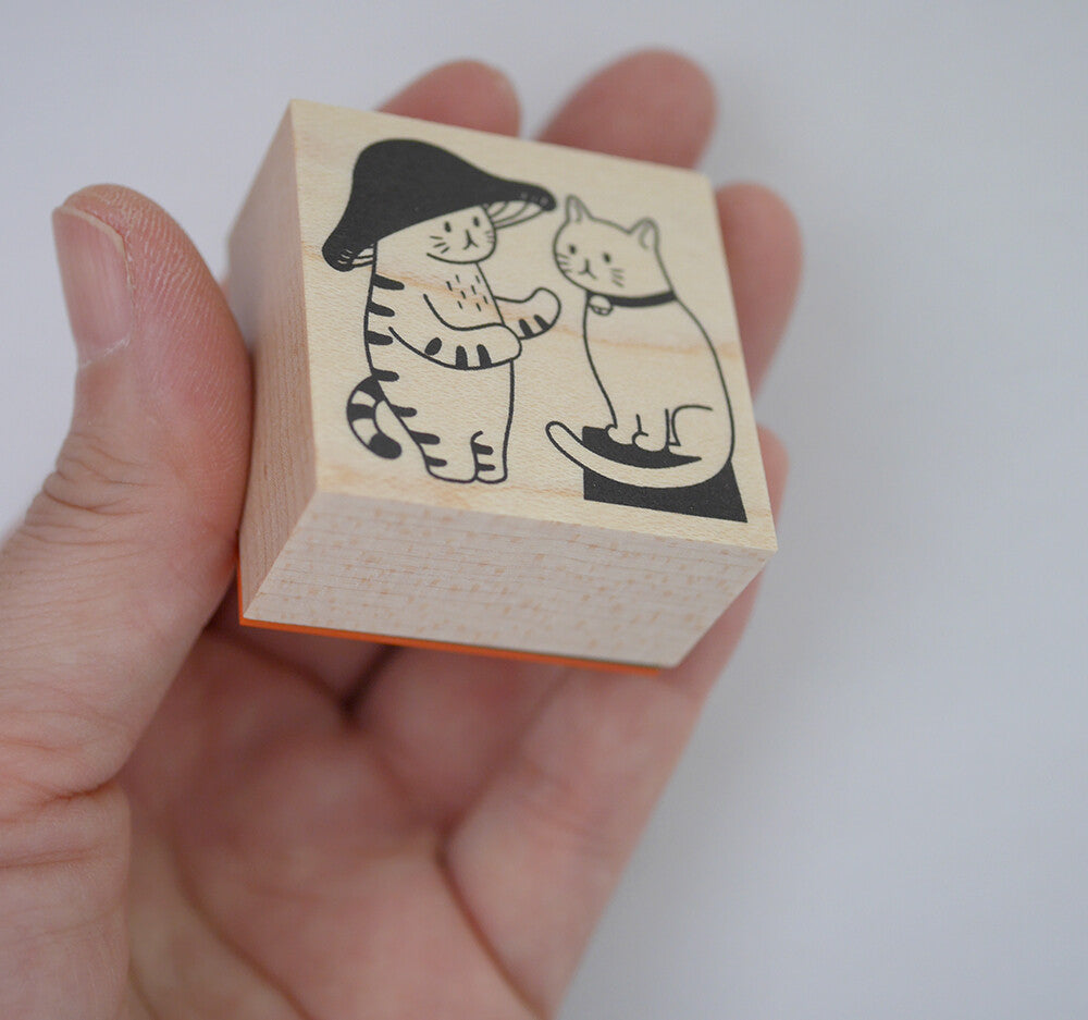 [Mushroom Cat] Cat Language rubber stamp x 4legs