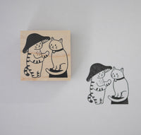 [Mushroom Cat] Cat Language rubber stamp x 4legs