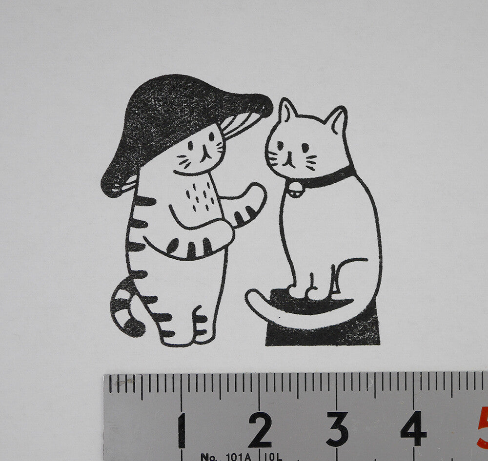 [Mushroom Cat] Cat Language rubber stamp x 4legs