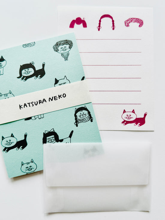 [mizushima] Keiko Shibata x Katsura Neko Cats with Wigs mini letter set