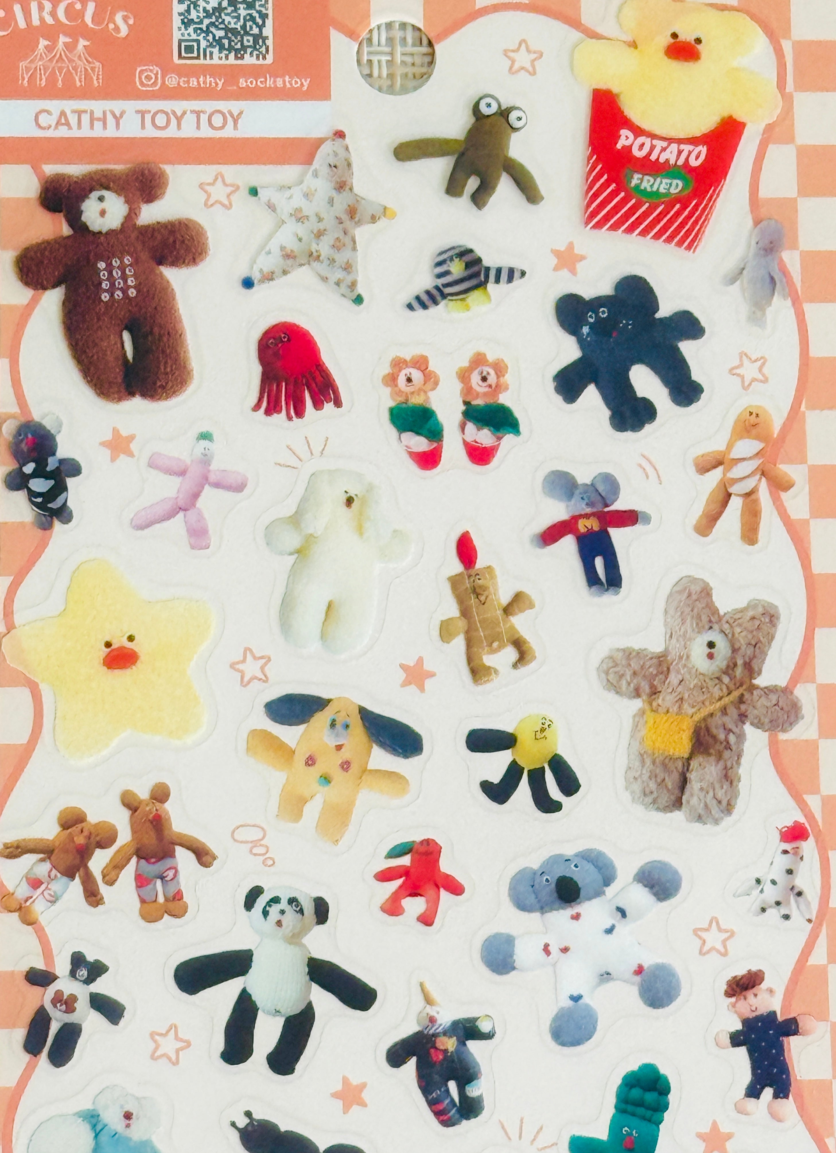 [Cathy ToyToy] Frontier Creators Circus collab x Handmade Plush sticker sheet