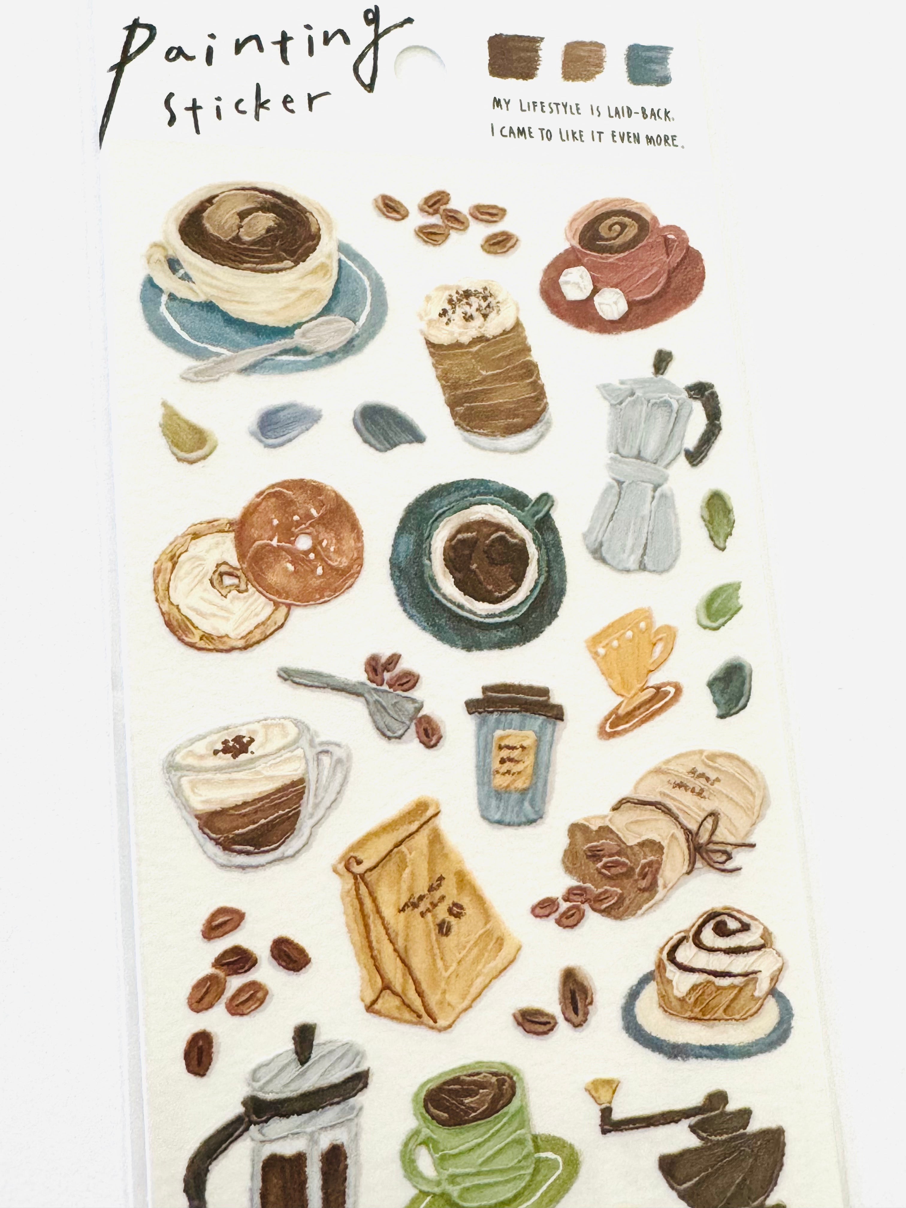 [MIND WAVE] Cafe Canvas Painting sticker sheet