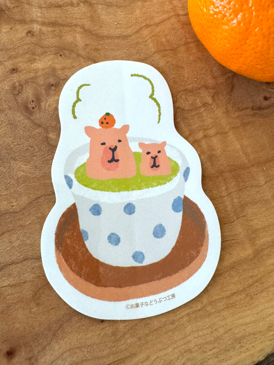 [Furukawashiko] Capybara Green Tea Bath decal sticker