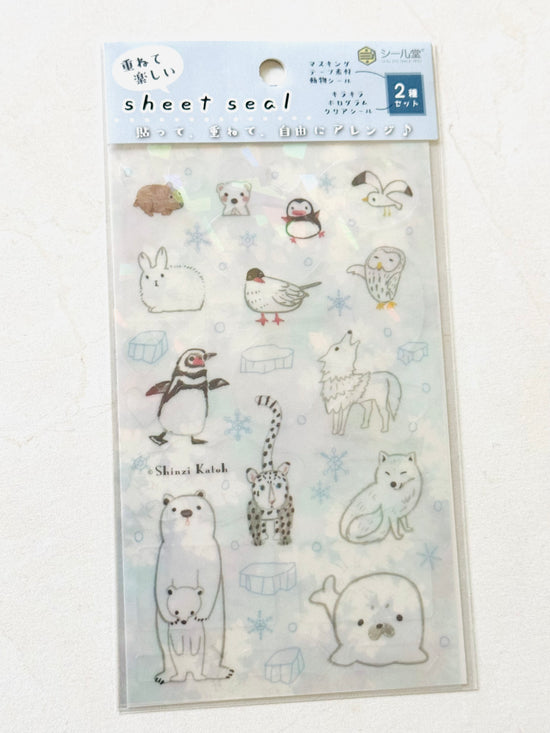 [SEAL-DO] Shinzi Katoh x Kira Kira Hologram Layer sticker sheet: Animals in Snow and Ice