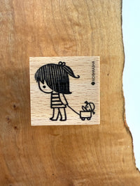 [Nobarasha] Child + Pull Toy Hanko rubber stamp