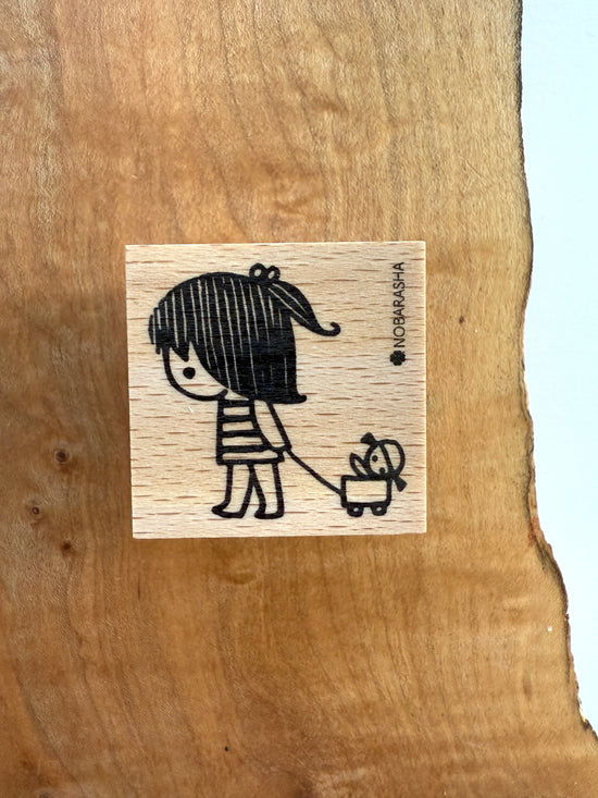 [Nobarasha] Child + Pull Toy Hanko rubber stamp