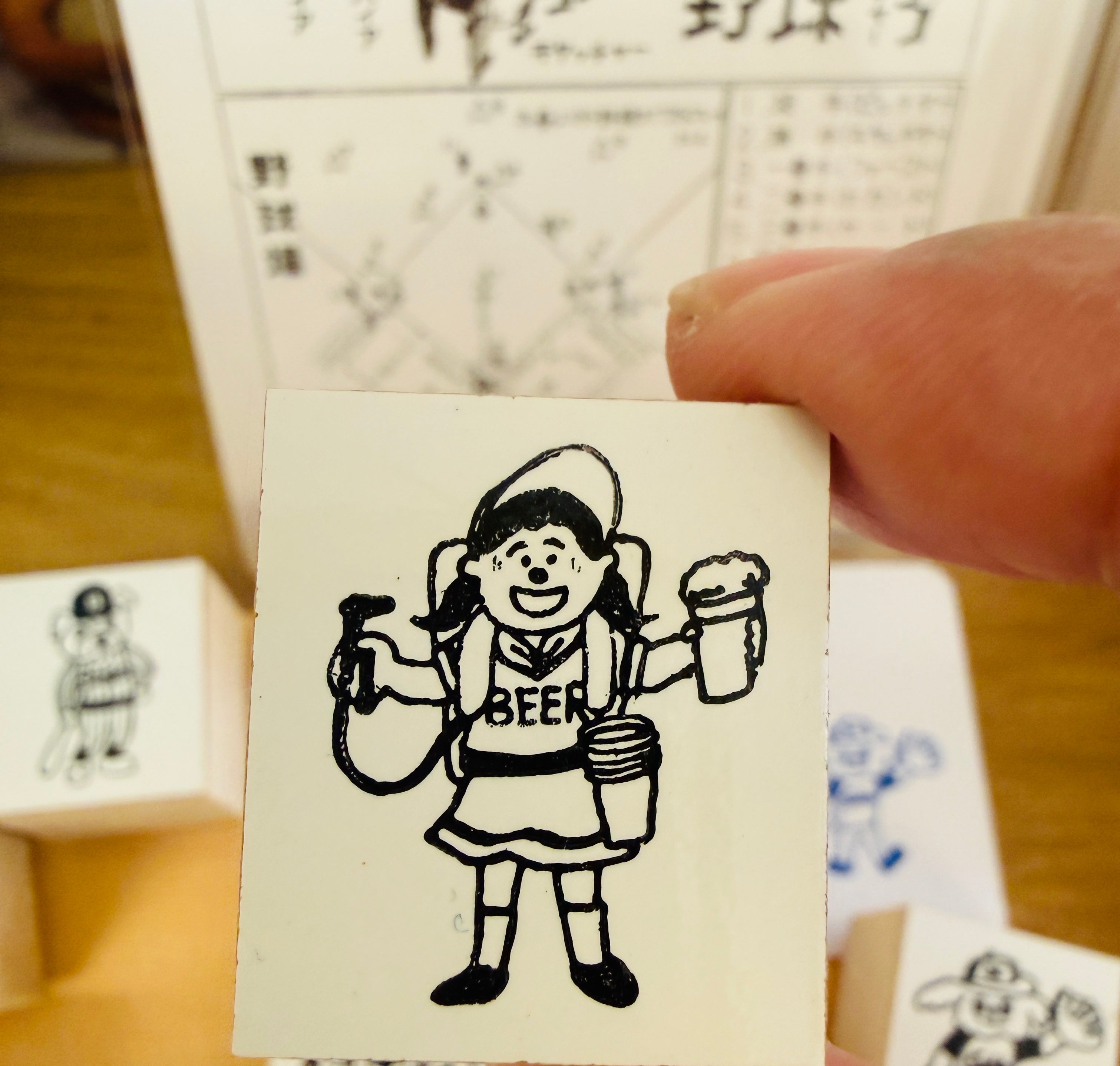 [36 Sublo Original] Baseball Beer Vendor Girl 🍻 rubber stamp