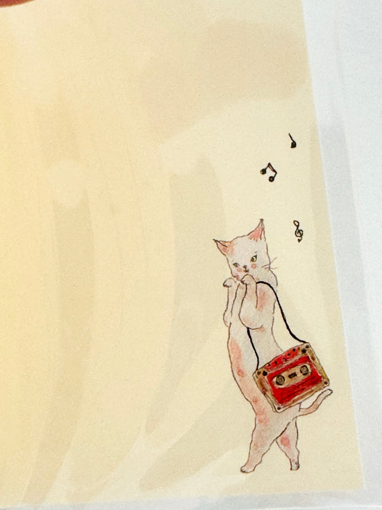 [tocorocomugi] Dancing Cats mini Birthday card