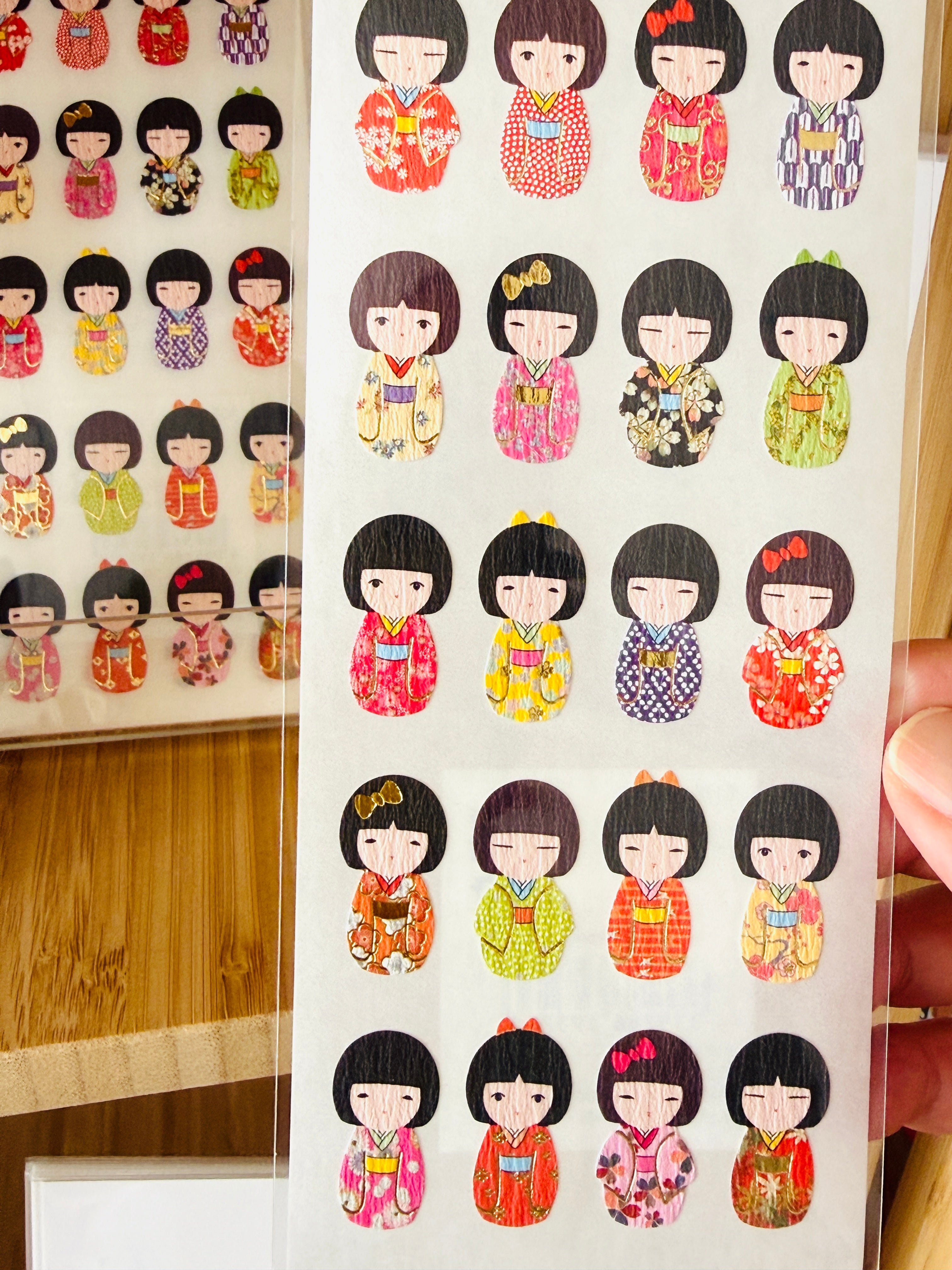 Kokeshi Girls sticker sheet