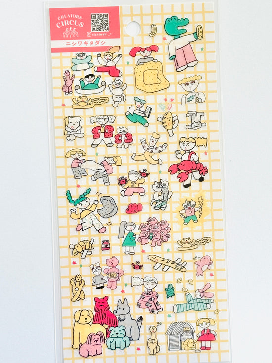 [Nishiwaki Tadashi] Creators Circus collab x Fun with Food & People sticker sheet