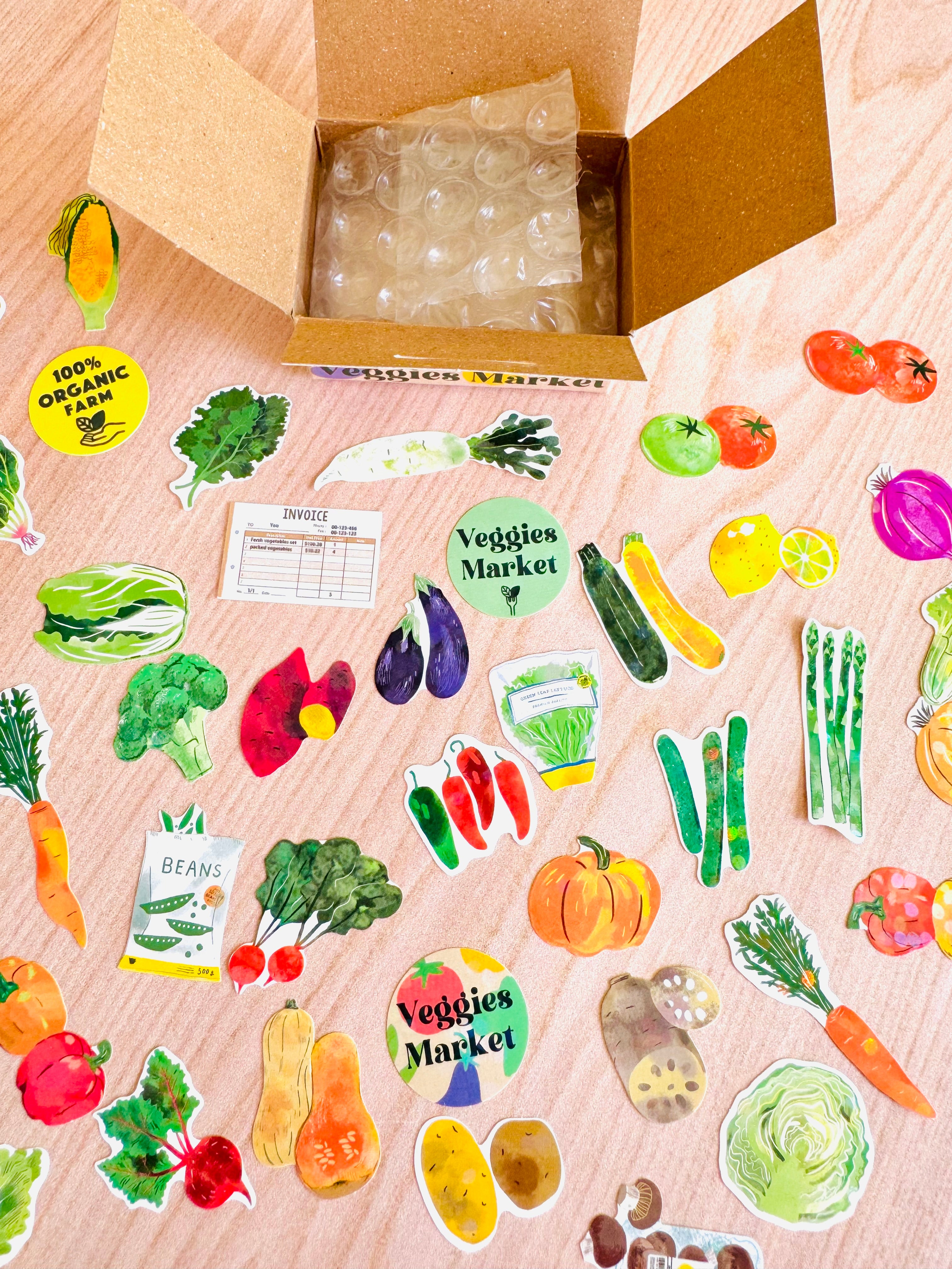 [Greeting Life] Vegetable 🥗 Delivery Box flake stickers