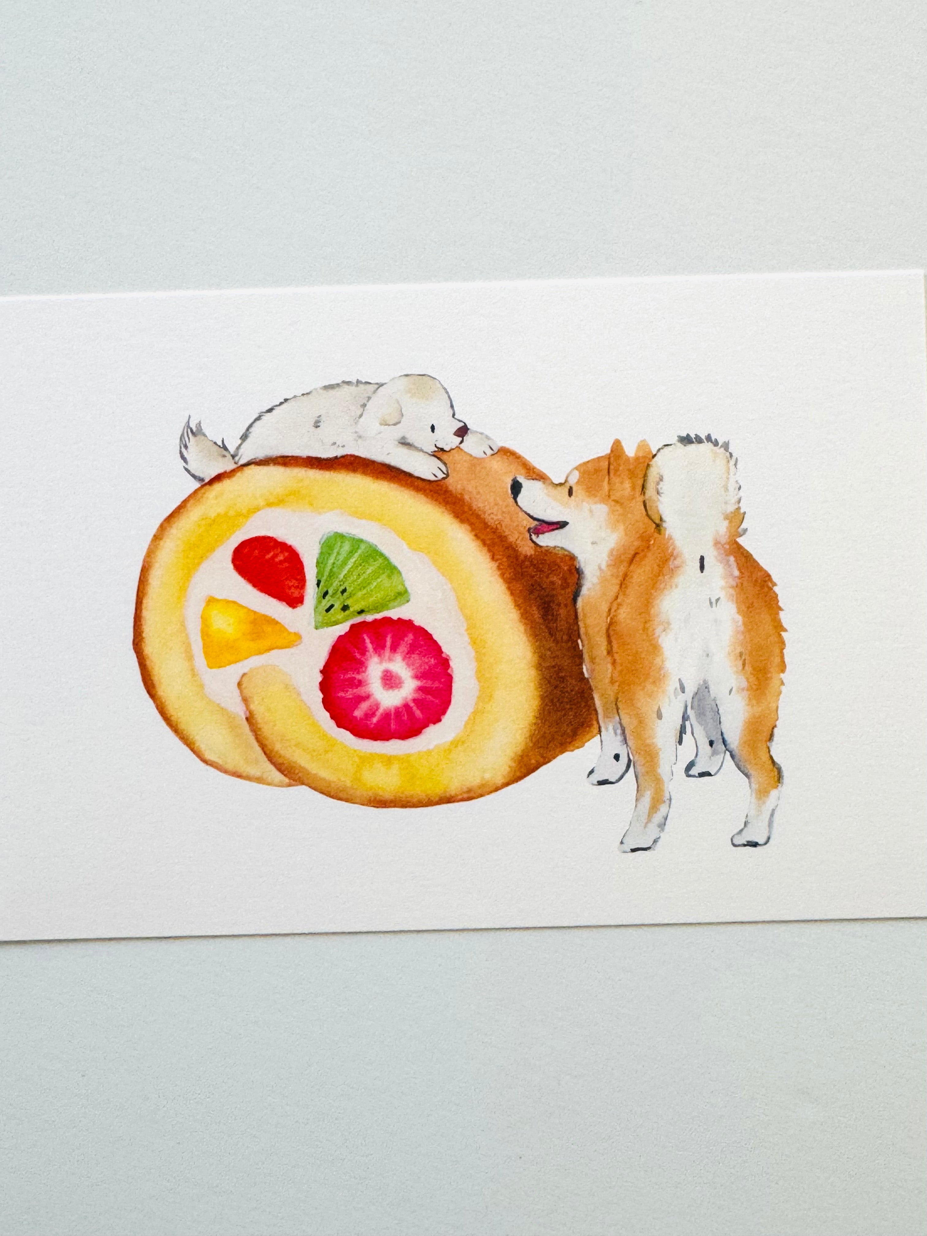 [Natsuka Murata] Shiba Cafe series: Fruit Roll Cake postcard