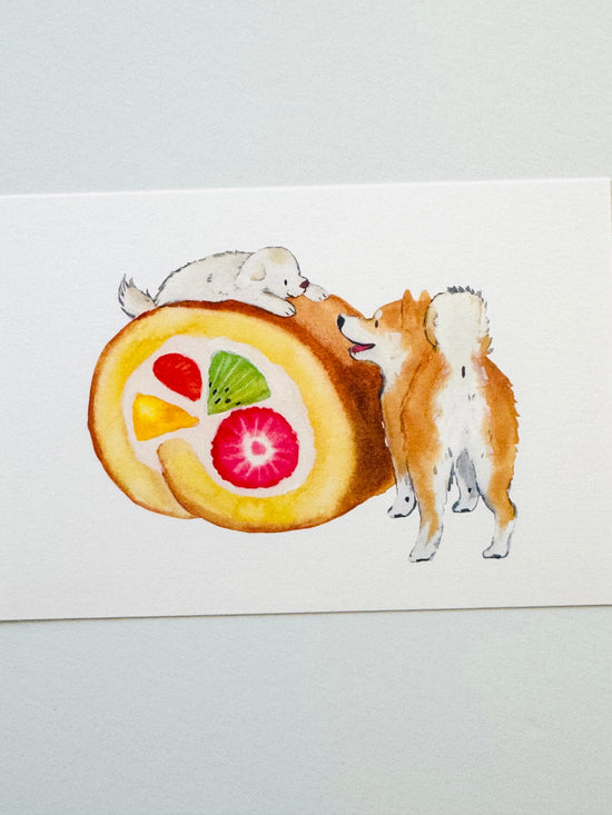 [Natsuka Murata] Shiba Cafe series: Fruit Roll Cake postcard