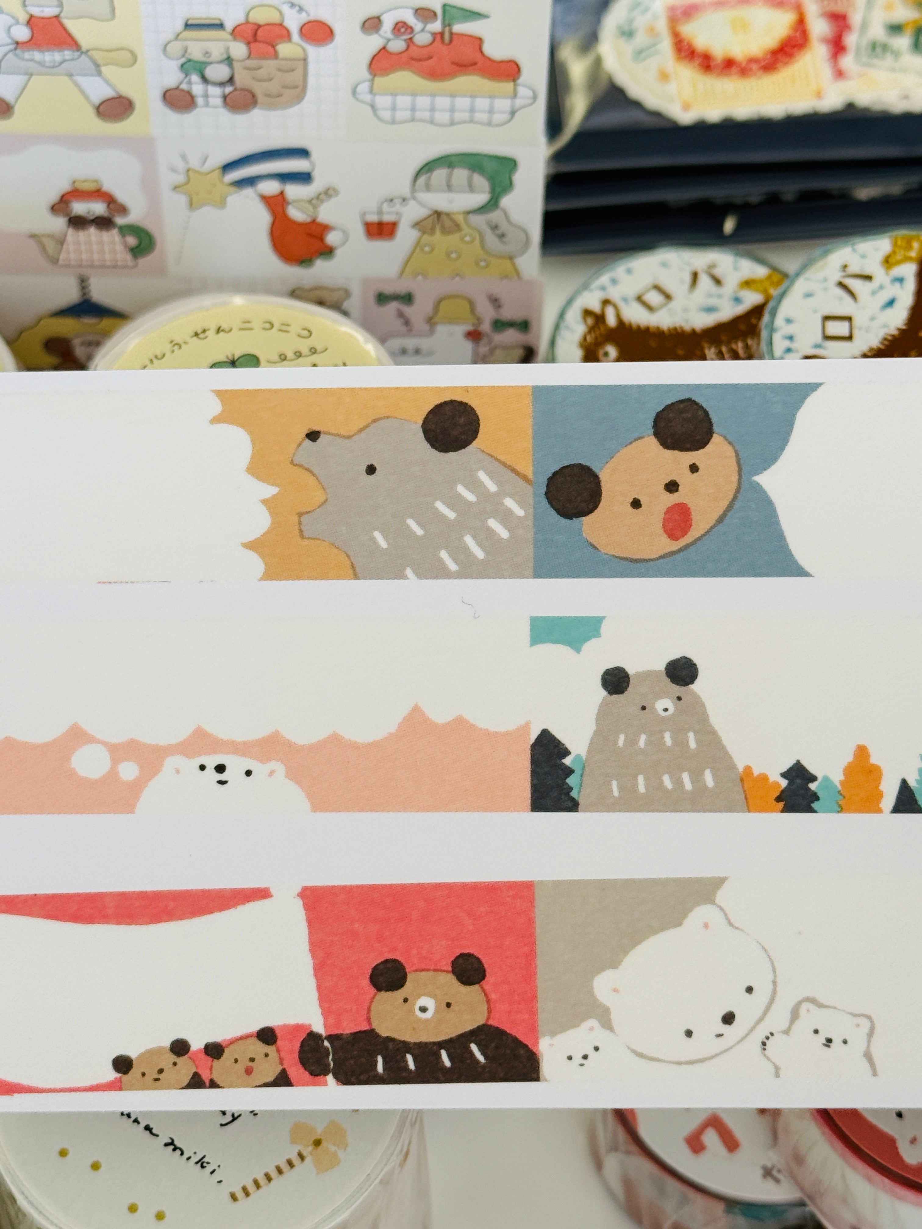 [Tegamisha] Masao Takahata · Kiritori Bear Strips washi tape