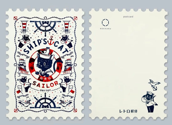 [ob1toy] Sailor Cat • ob1toy x ROKKAKU collaboration Foil Stamp collaboration {Postage Stamp Cut}