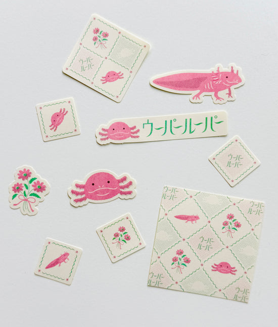 [GreenFlash] Axolotl Love flake stickers