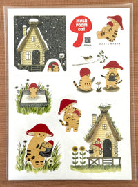 [Mushroom Cat] Days with Mushroom Cat sticker sheet x 4legs