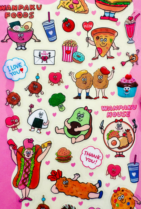 [terako] Creators Circus collab x WANPAKU HOUSE · I Love Food sticker sheet