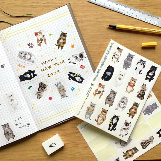 [4legs] Cats in Picture Book sticker sheet