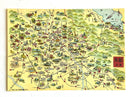 [Nobarasha] Retro Picture Map Jumbo postcard • Kyoto (1956)