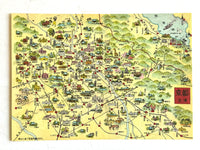 [Nobarasha] Retro Picture Map Jumbo postcard • Kyoto (1956)