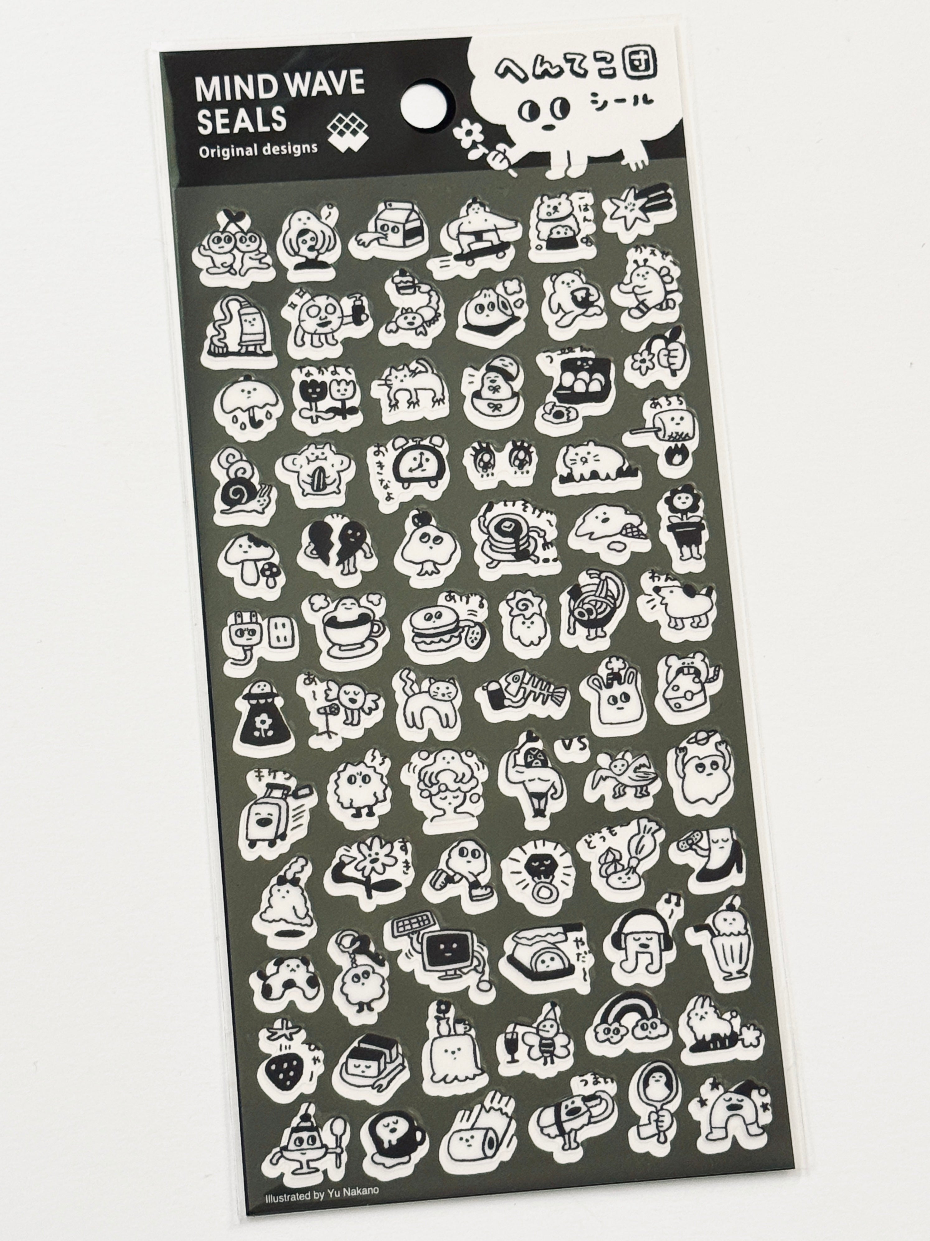 [MIND WAVE] Quirky Doodles Monochrome sticker sheet