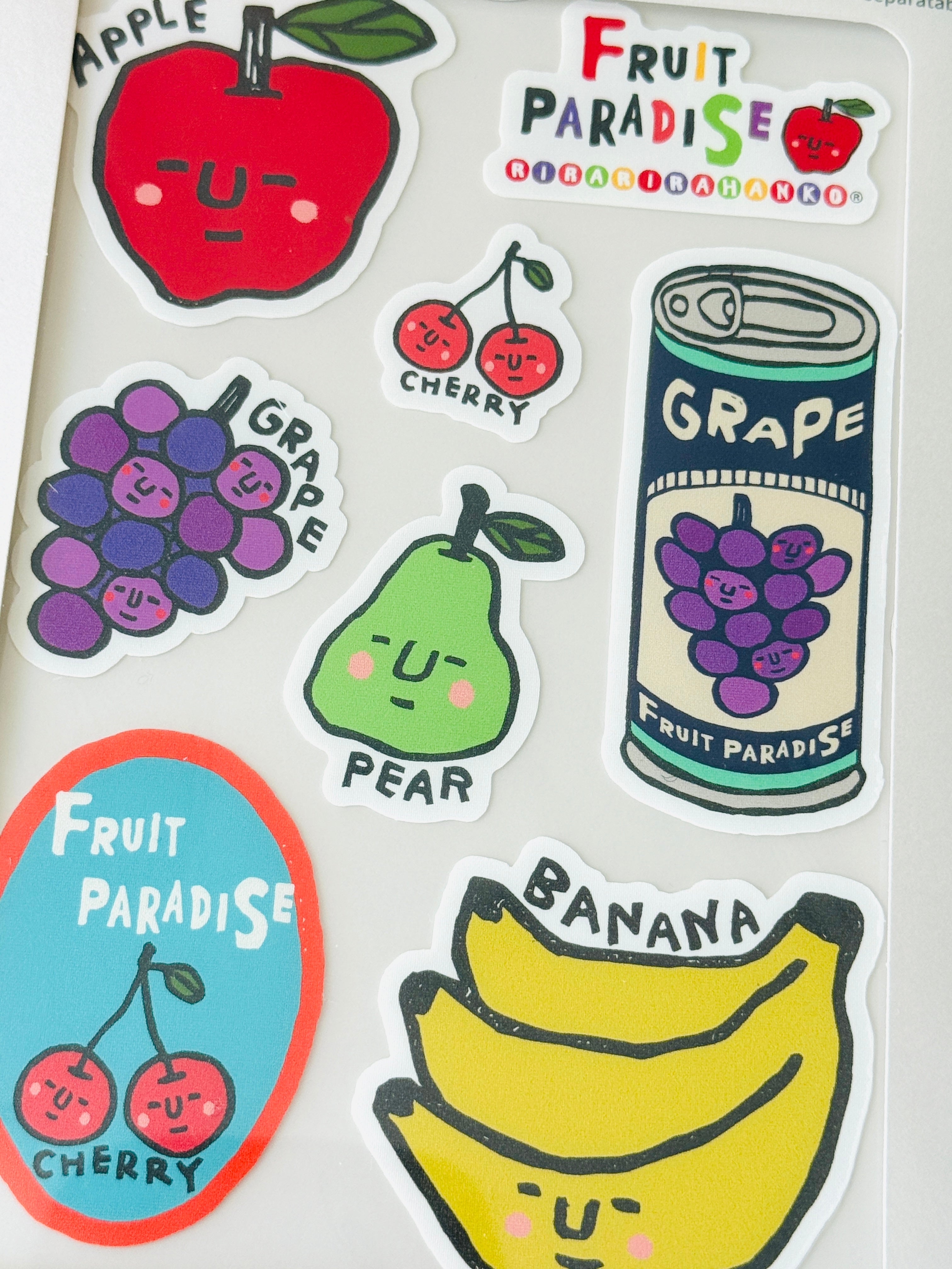 [RiraRira Hanko] Sanby x Fruit Paradise🍌🍎🍇🍐🍒Multi-Sticker