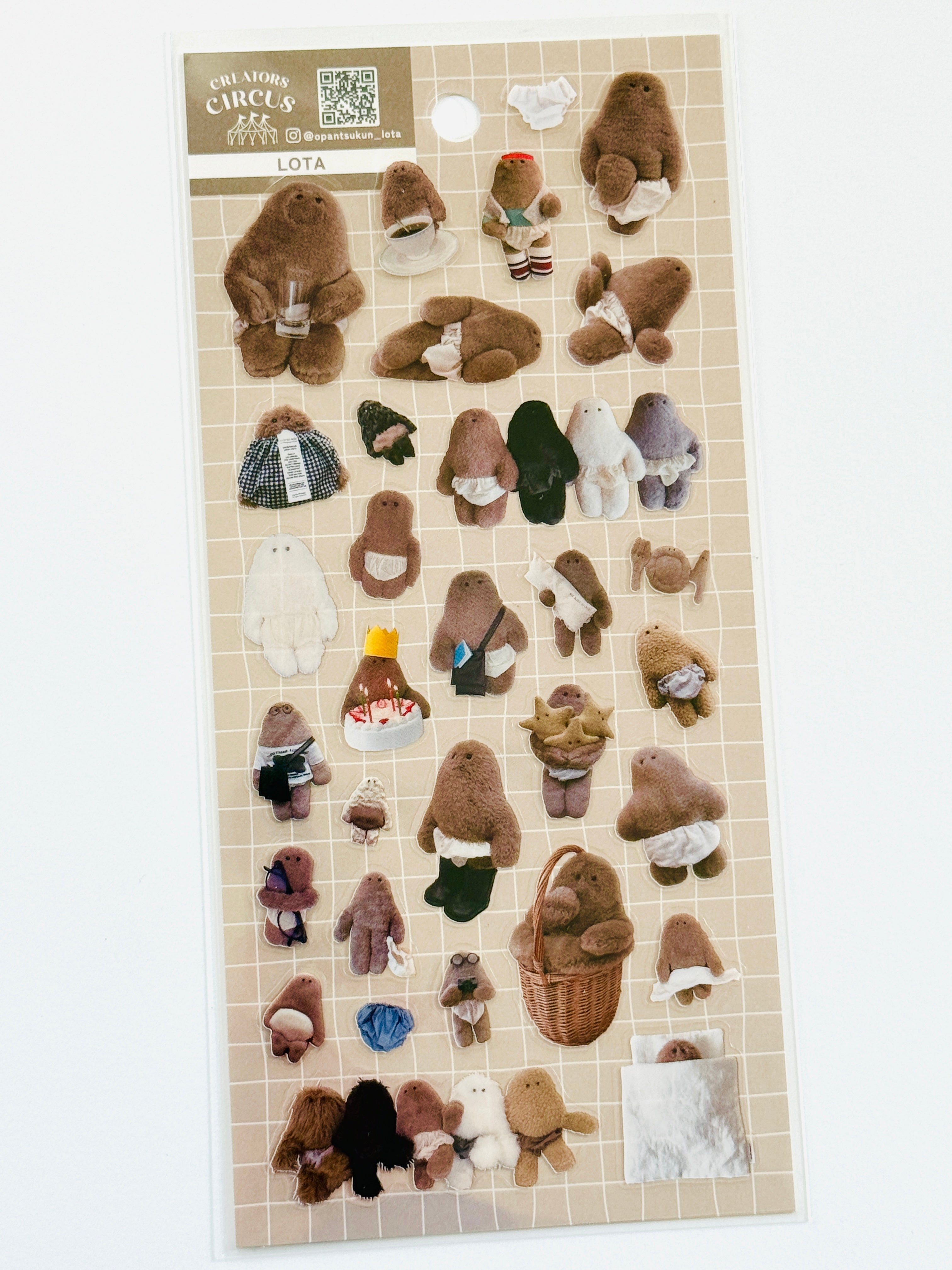 [LOTA] Creators Circus collab x OPANTSU-KUN (Underwear Plush) sticker sheet