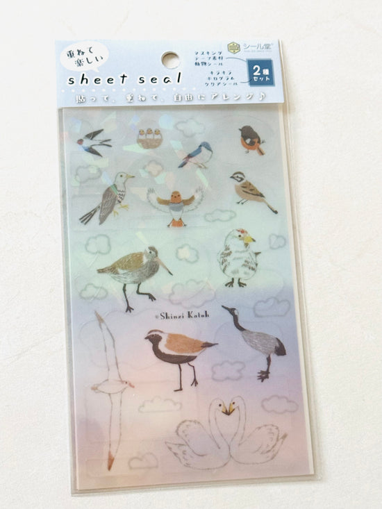 [SEAL-DO] Shinzi Katoh x Kira Kira Hologram Layer sticker sheet: Aurora Borealis Magic Hour • Migratory Birds of the World