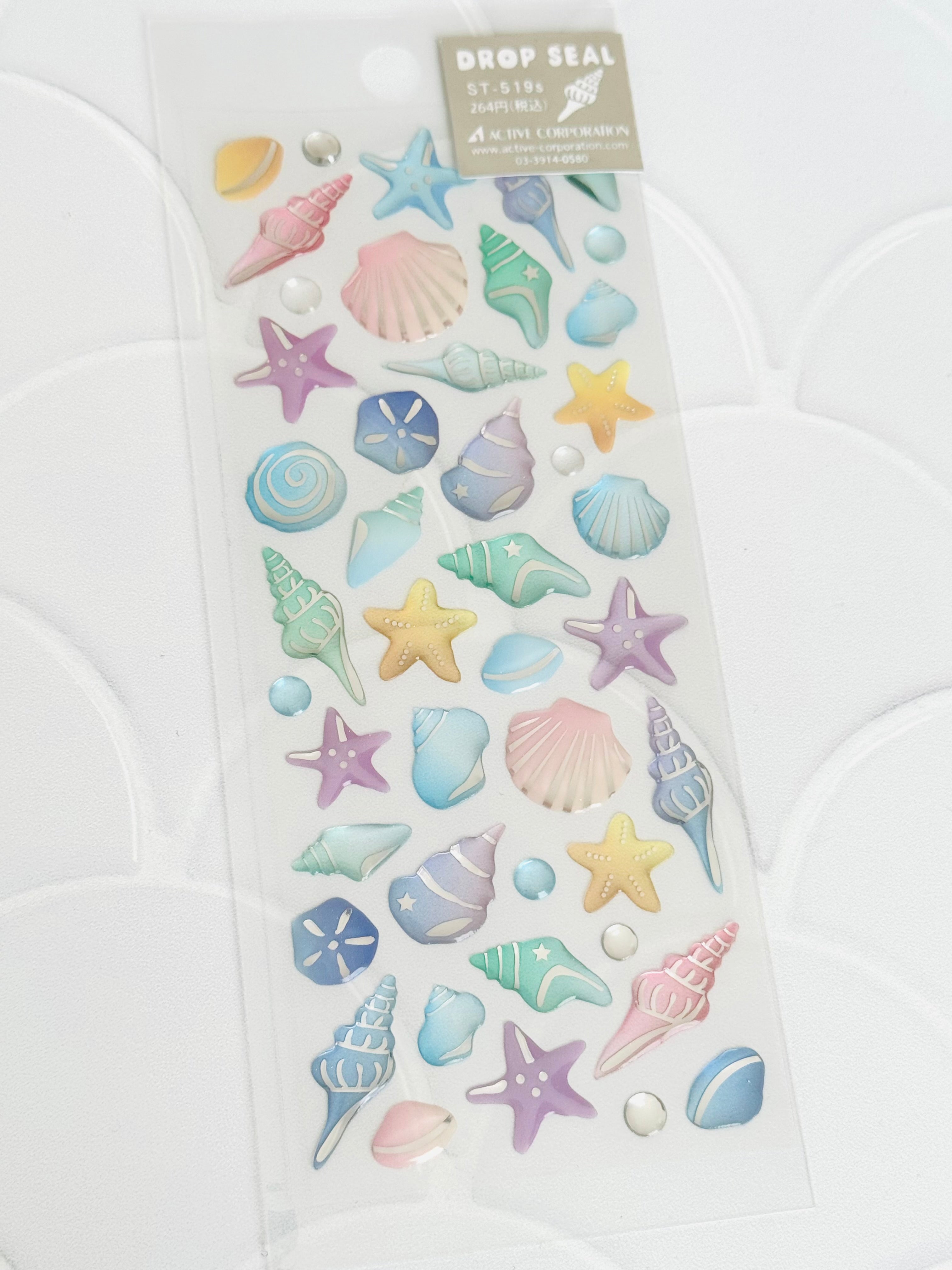 [Active] Seashell Drops sticker sheet