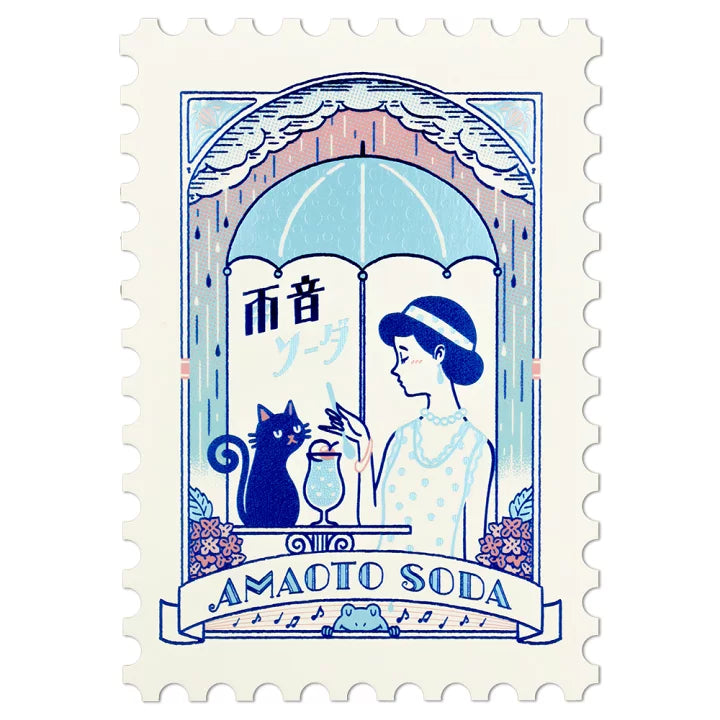 [ob1toy] Amaoto Soda • ob1toy x ROKKAKU collaboration Foil Stamp collaboration {Postage Stamp Cut}