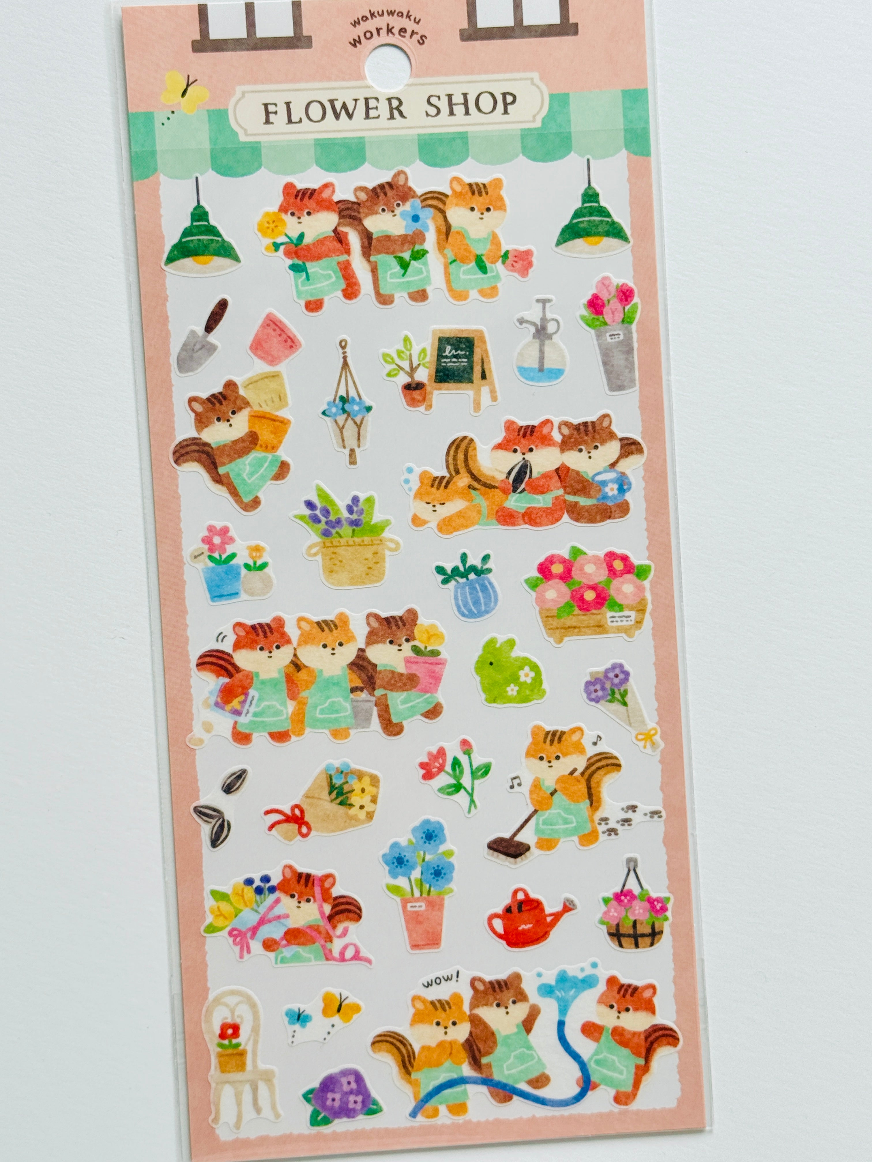 [MIND WAVE] Waku Waku series • Bookstore, Flower, Furniture, Post Office, Restaurant and Vegetable Store sticker sheet